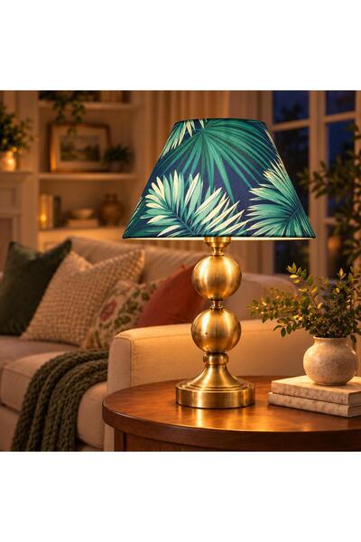 retro home design Eskitme Sıvama Ayaklı Çok Renkli Kumaş Şapkalı Abajur Salon...