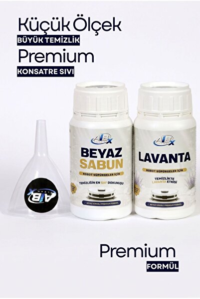 Robot Süpürge Deterjanı 2'li Paket Beyaz Sabun & Lavanta Kokulu Beyaz Sirkeli 2 x 250 ml