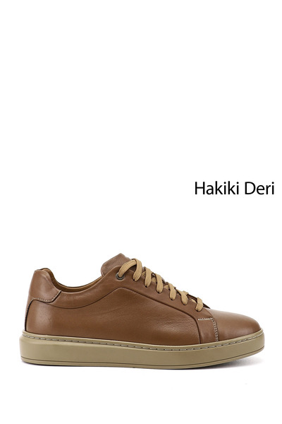 GÖNDERİ(R) Erkek Kum Bağcıklı Kauçuk Taban Hakiki Deri Sneaker