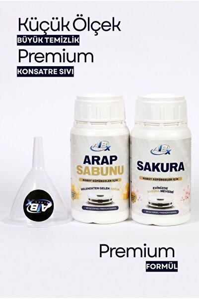 Robot Süpürge Deterjanı 2'li Paket Arap Sabunu & Sakura Beyaz Sirkeli 2 x 250 ml