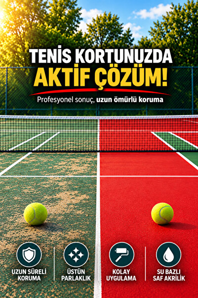 NY Trend Tenis Kort Boyası – Su Bazlı Saf Akrilik, Dayanıklı Zemin Boyası