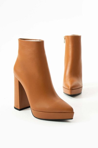 Generic Brand Women's Genuine Leather Platform Boots Brown