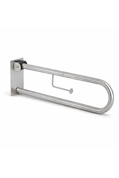 AQUA BAGNO Basic Mafsallı Engelli Tutunma Barı – Tuvalet Kağıtlıklı – Paslanmaz Çelik 35.90.91.01.01