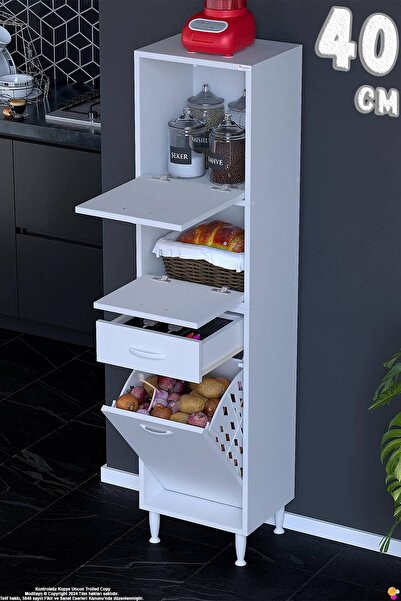 Eliusta Defne 40 cm Çok Amaçlı Mutfak, Bakliyat ve Kahve Köşesi Organizer Dol...