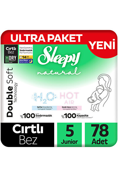 Sleepy Natural Double Soft Ultra Paket Bebek Bezi 5 Numara Junior 78 Adet