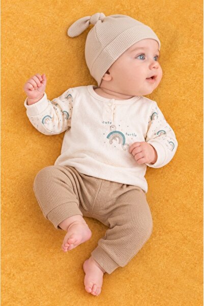 Rocha Baby Rocha Baby Waffle Textured Turtle Patterned 3-Piece Set Rainbow Pr...