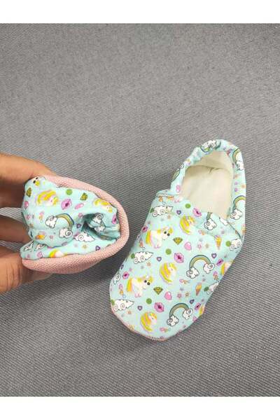 LOOVE BEBE BEBEK KIZ ERKEK DESENLİLASTİKLİ ERGONOMİK EV KREŞ PATİK PANDUF AYA...
