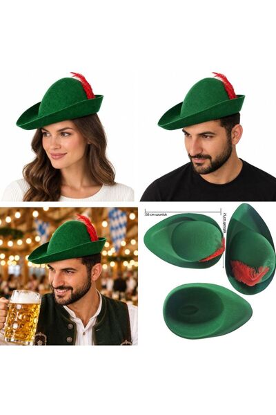 partidolu Alman Oktoberfest Bira Festivali Keçe Yeşil Bavyera Alpine Tirolya ...