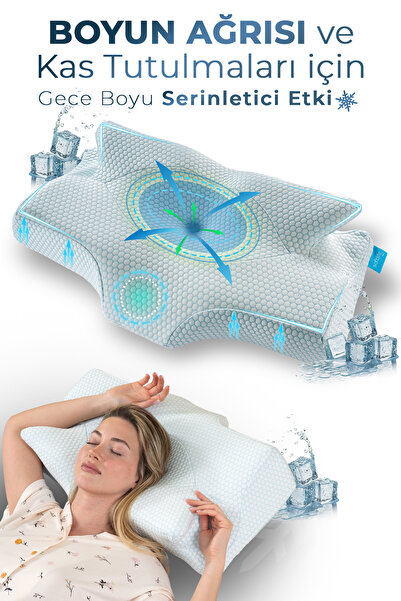 Softlife Nox Ice Cooling Cover Visco Orthopedic Visco Pillow with Cold Neck S...