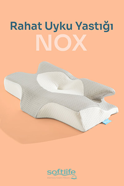 Softlife وسادة NOX فيسكو لتقويم العظام مع دعم للرقبة باللون الرمادي - وسادة م...