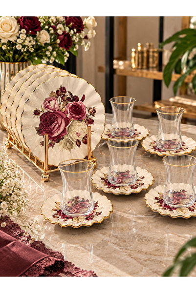 Onedekor 18 Parça Modern Fold Rose Pasta Çay Saati Seti