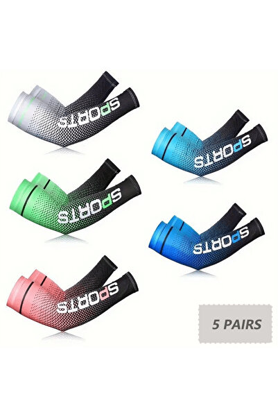 Choice4 One Size 5 Pairs UV Resistant Arm Cooling Arm Sleeve for Sports - Kee...