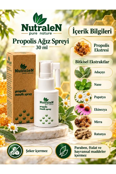 Nutralen Propolis Mouth Spray - Ağız Kokusuna Karşı Etkili Propolis Ağız Spre...