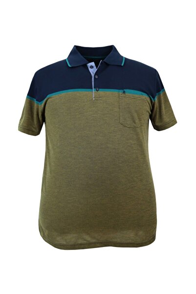 rugatchi Men's Large Size Ringelli Pique T-Shirt with Polo Collar and Pocket,...