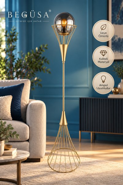 Begüsa Lapis Lambader Eskitme, Füme Cam No:01, Modern Lambader, Dekoratif Aya...