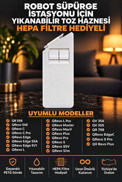 Antalya3Dcim Roborock Qrevo Serisi Uyumlu Yıkanabilir Yeniden Kullanılabilir ...