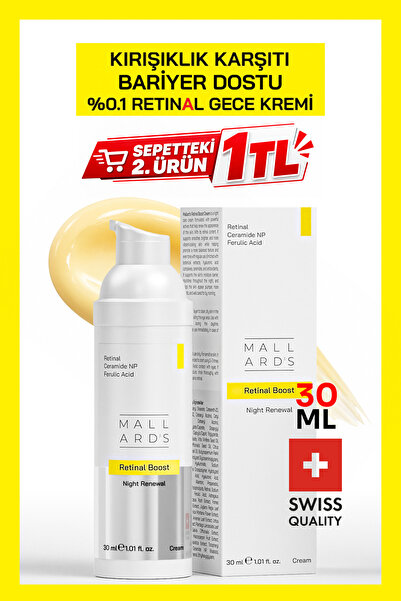 MALL ARD'S Retinal Boost %0.1 Retinal Gece Kremi 30 ml - Kırışıklık ve Leke G...