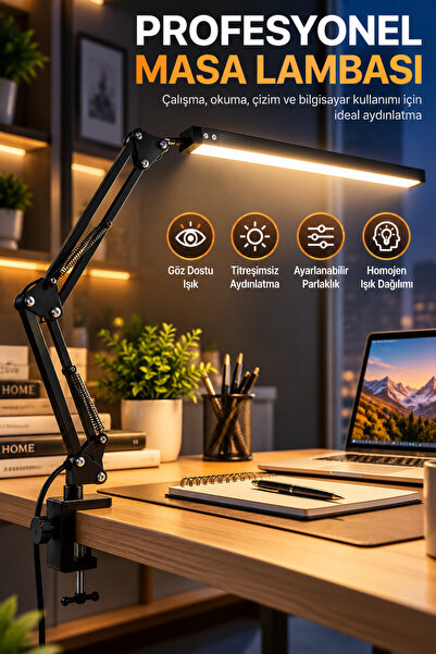MATECHNO Ayarlanabilir Katlanabilir Çalışma Okuma Masa Lambası Led Akrobatik
