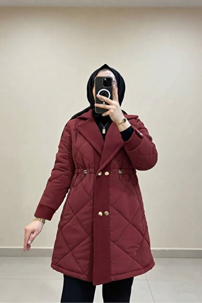 Safgiyim44 Premium Kaşe Detaylı Ceket Bordo