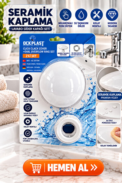 ock plast Seramik Kaplama - Pop-up otomatik lavabo sifonu -üniversal kullanım...