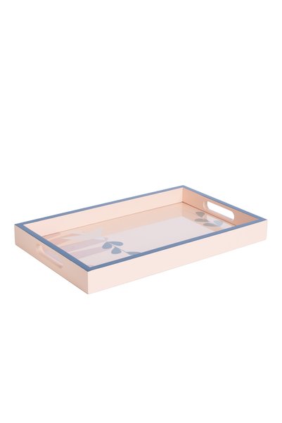 Blends Rectangular Serving Tray 40×25 cm Wooden with Blue Frame from Belina
