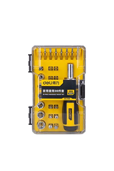 Deli Screwdriver Set + 29 Plastic Case Bits