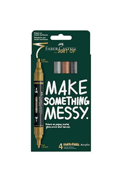 Faber Castell Blister of 4 Multimark Acrylic Markers with Metallic Colors by ...
