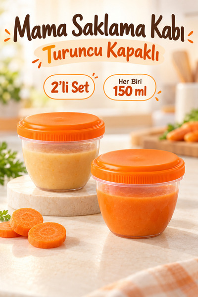 Ezupack 2'li Mama Kabı Seti - Sızdırmaz Kapaklı Anne Bebek Süt Beslenme Mama ...