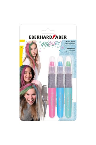 Eberhard Faber SET OF METALLIC HAIR COLORED PENCILS + COMB
