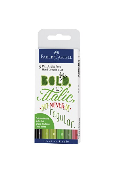Faber Castell PITT ARTIST PEN ΚΑΛΛΙΓΡΑΦΙΚΟ ΣΕΤ 6 ΤΕΜΑΧΙΩΝ ΠΡΑΣΙΝΟ FABER-CASTELL