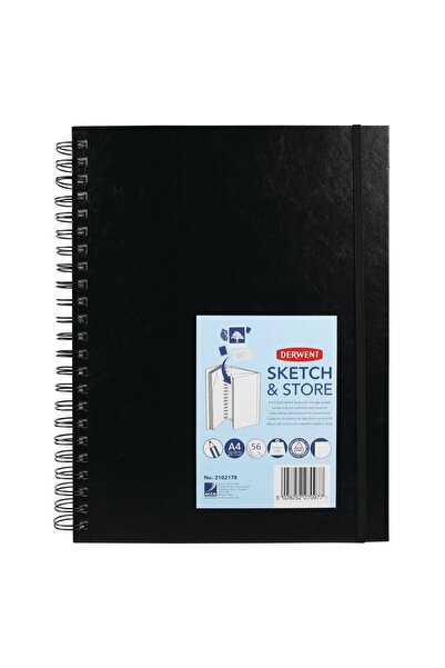Derwent Spiral Sketch and Drawing Notebook A4 56 Sheets 165g with Professiona...
