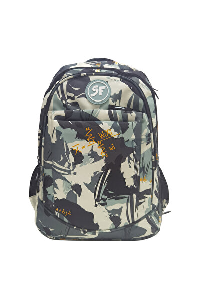 PIGNA Backpack for middle school camouflage black 4 zippers