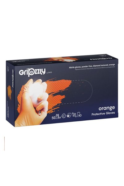 Gripzzly Mănuși din nitril cu aderență portocalie S 50/set