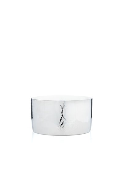 Blends Round Date Bowl 12×12 cm Silver Stoneware with Beads Pattern from Tila