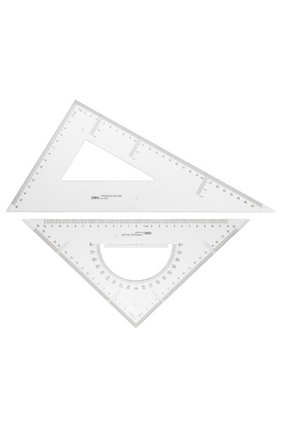 Deli SET 2 RULERS 28CM TRANSPARENT
