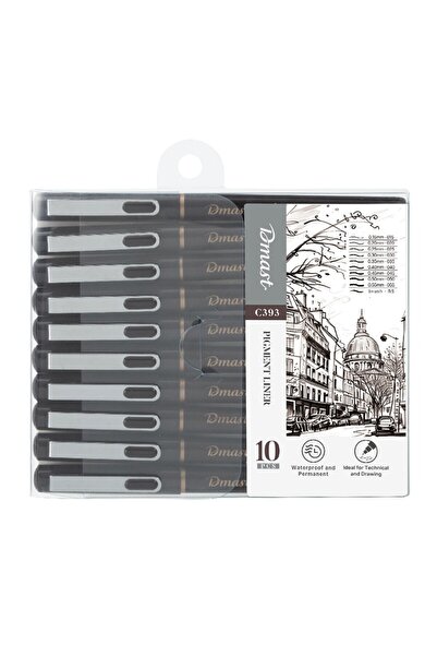 DMAST LINER PIGMENT SET 10 PIECES BLACK BY PEBEO