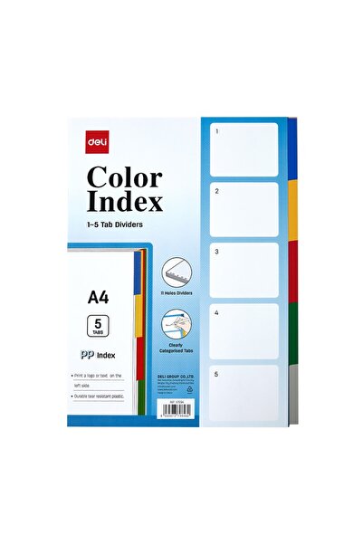 Deli Plastic Index Dividers 1-5