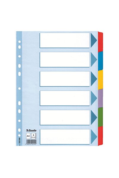 Esselte Separatoare index din carton, 6 coli, MYLAR