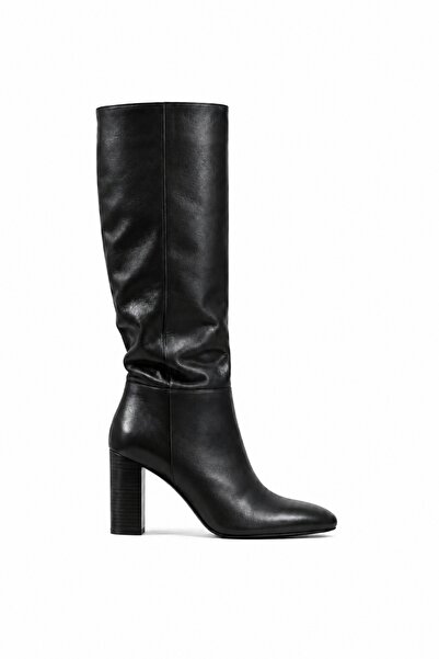 5in1Canpolat Black Heeled Boots 22309