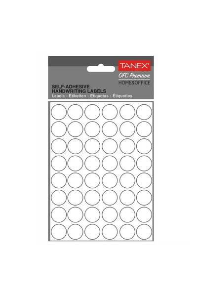 Tanex ROUND LABELS 16MM WHITE 480/ROLL