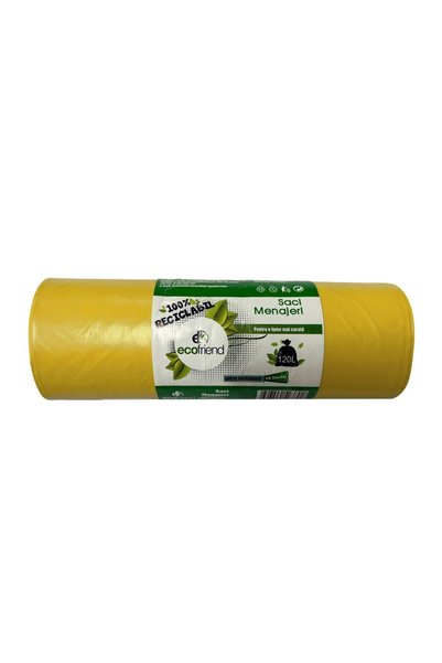 OEM Saci menajeri 120 L (70 x 110) 30 microni 10 buc/rolă LDPE galben