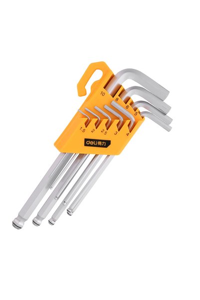 Deli SET 9 PCS BALL HEAD HEX KEY 1.5-10 MM
