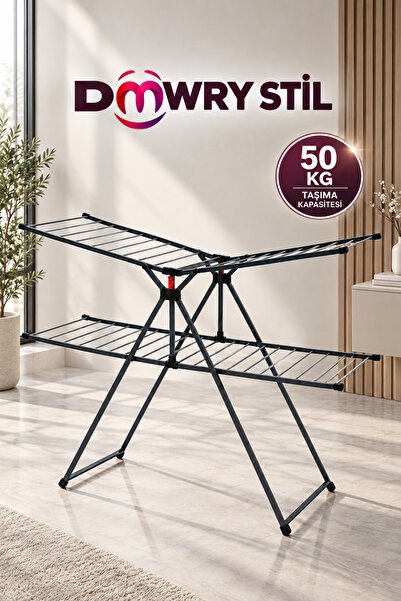 DOWRY STİL Kırılmaz Zırhlı Çelik EXTRA KALIN BORULU Çamaşır Kurutma Askısı EM...