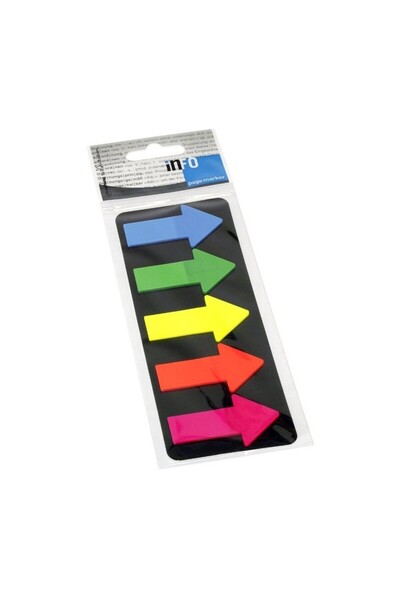 global notes ADHESIVE INDEX PLASTIC ARROW 5*25*45MM 25 SHEETS/BOX COLOR INFO ...