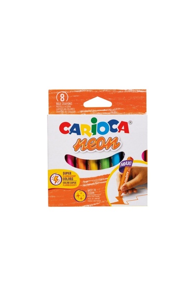 carioca Carioca Jumbo Neon Wax Crayons 8 colors/set