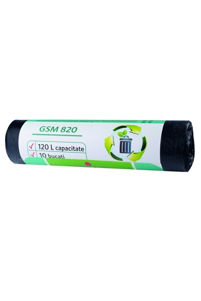 OEM Saci menajeri 120 L 10 buc/rolă negri