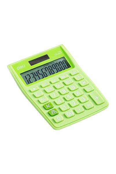 Deli OFFICE CALCULATOR 12DIG WHITE-GREEN 1238