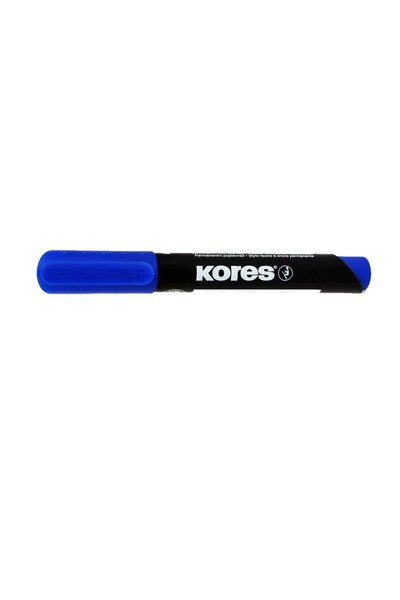 kores Marker permanent albastru cu vârf teșit