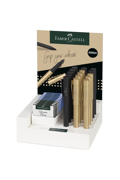 Faber Castell ΣΕΤ 15 ΤΕΜΑΧΙΩΝ GRIP 2011 ΜΑΥΡΟ & ΧΡΥΣΟ ΣΤΥΛΟ FABER-CASTELL