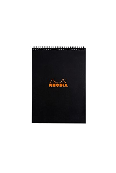 Rhodia Blocnotes A4, cu spirală, 80 de foi, Clasic, dictando negru